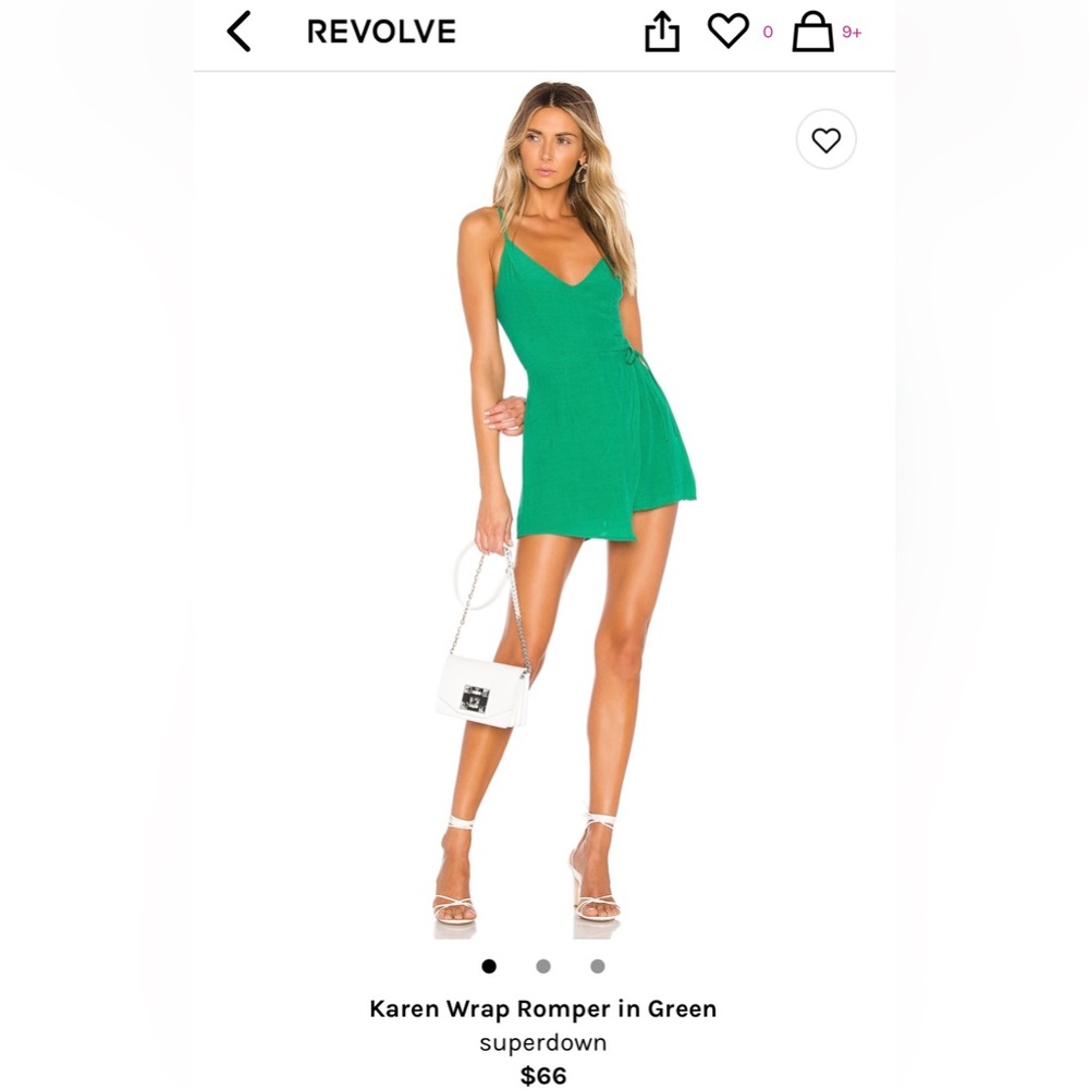 REVOLVE/superdown Karen Wrap Romper in Green - XXS